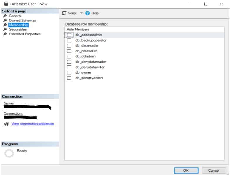 database user new SQL Server