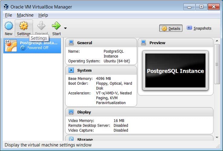 main window settings