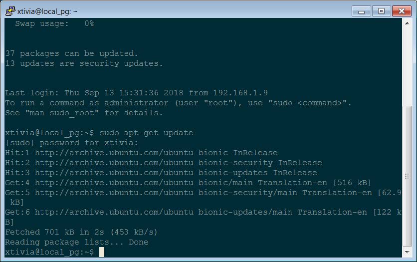 putty command sudo
