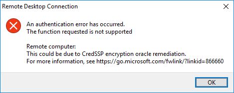 Remote Desktop Connection Error