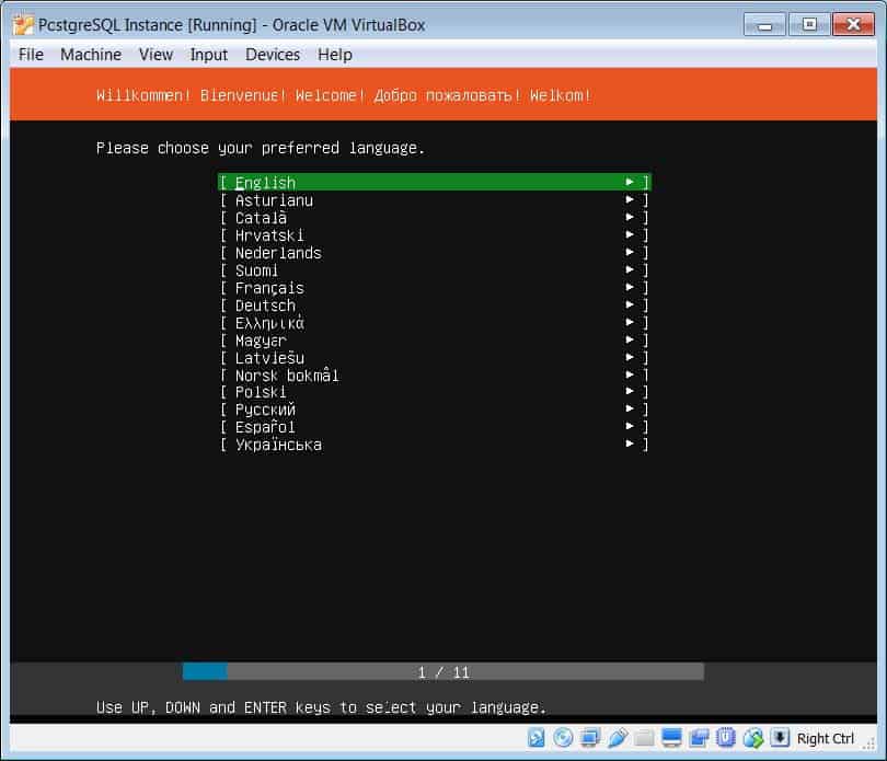 select language