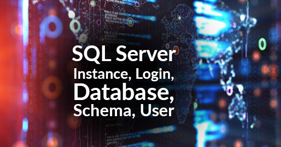 SQL Server Instance, Login, Database, Schema, User