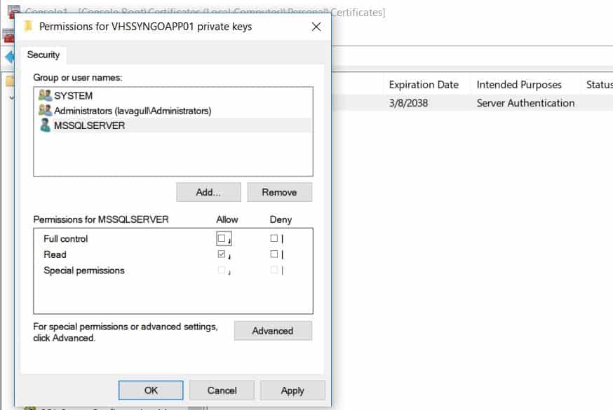 Upgrading the SHA 1 certificate in SQL server