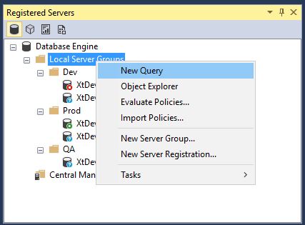 Registered Servers and Centrally Managed Servers query registered servers