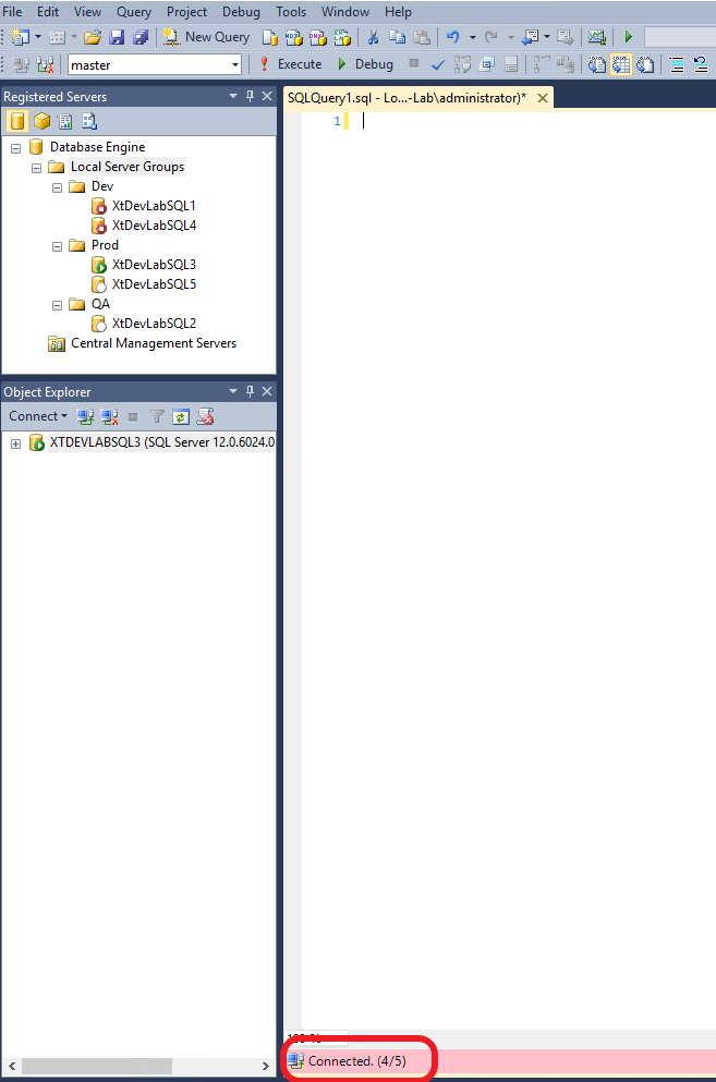 Registered Servers and Centrally Managed Servers ssms unable to connect