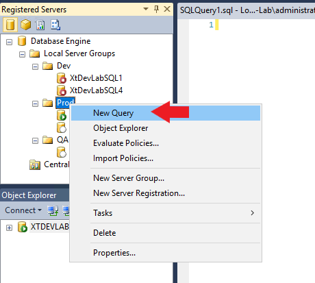 Registered Servers and Centrally Managed Servers query registered server group