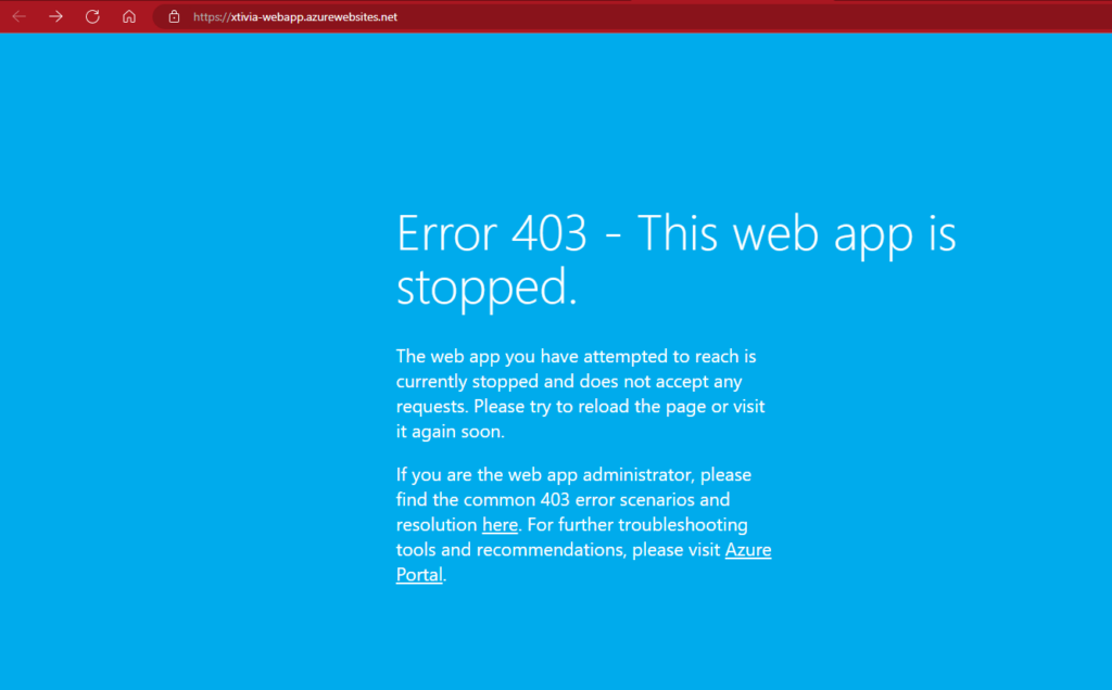 Deploying Azure Front Door with a Web Application Firewall using Custom Rules Error 403