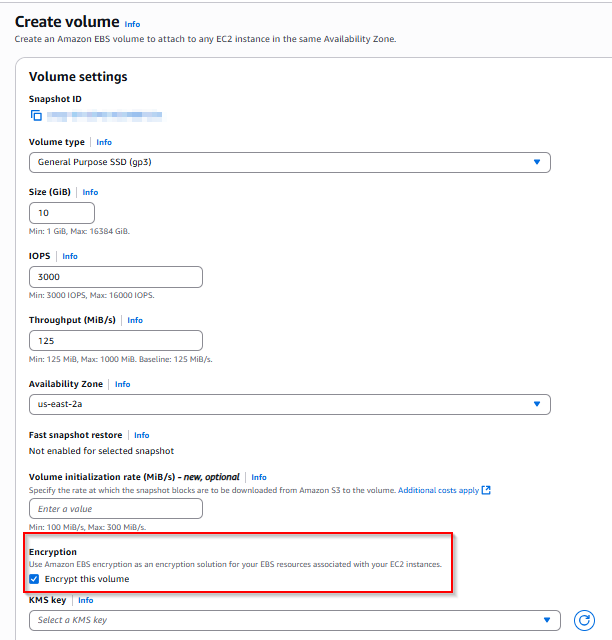 Securing Your Data A Guide to Encrypting Unencrypted AWS EBS Create Volume Settings