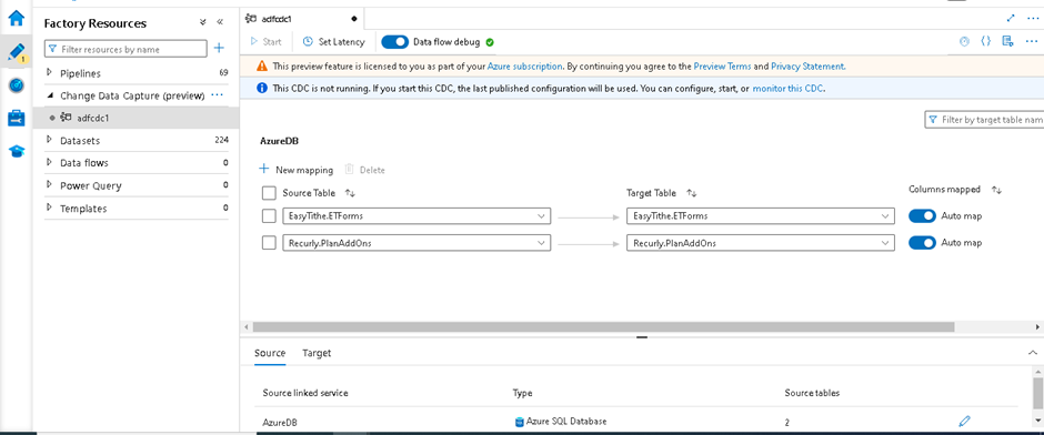 Change Data Capture Using Azure Data Factory Mapping Page Run Option