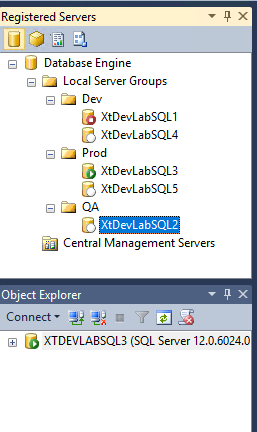 Registered Servers and Centrally Managed Servers connect to registered servers