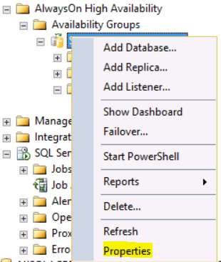 alwayon high availability replicas properties