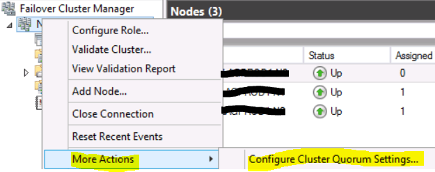 change cluster settings for votes