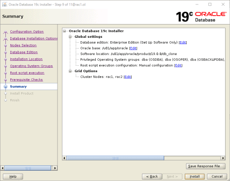 Cloning 19c Oracle Home Screenshot