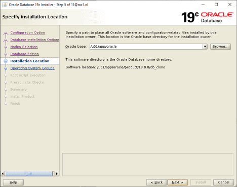 Cloning 19c Oracle Home Screenshot