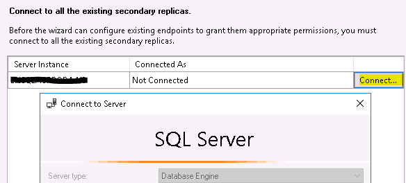 connect to existing secondary replicas