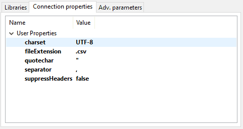 Connecting to delimited File edit driver settings