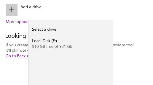 Creating a Windows Backup Image Add your external drive
