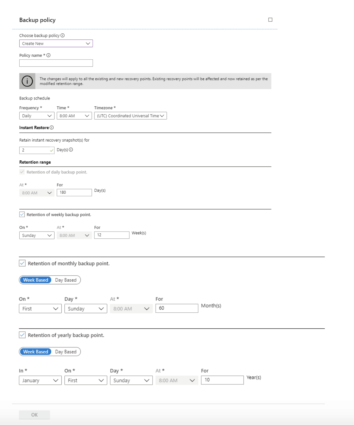 Custom Backup Policy