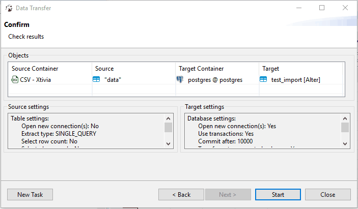 Data transfer source and target