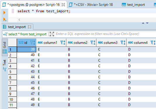 data update to table