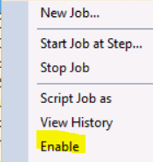 enable transaction job