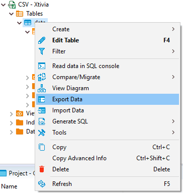 export data