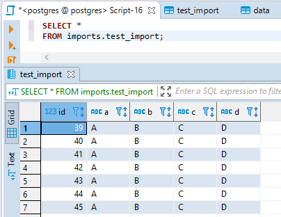 first row columns names