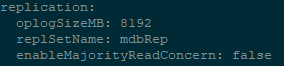 MongoDB - WARNING readConcern:majority is enabled