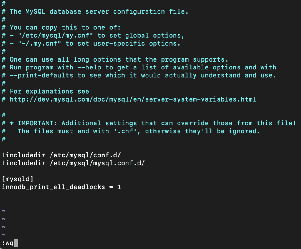 MySQL Deadlocks InnoDB Engine mycnf file