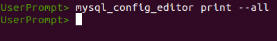 MySQL mysql_config_editor Screenshot