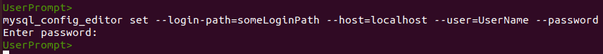 MySQL mysql_config_editor Screenshot