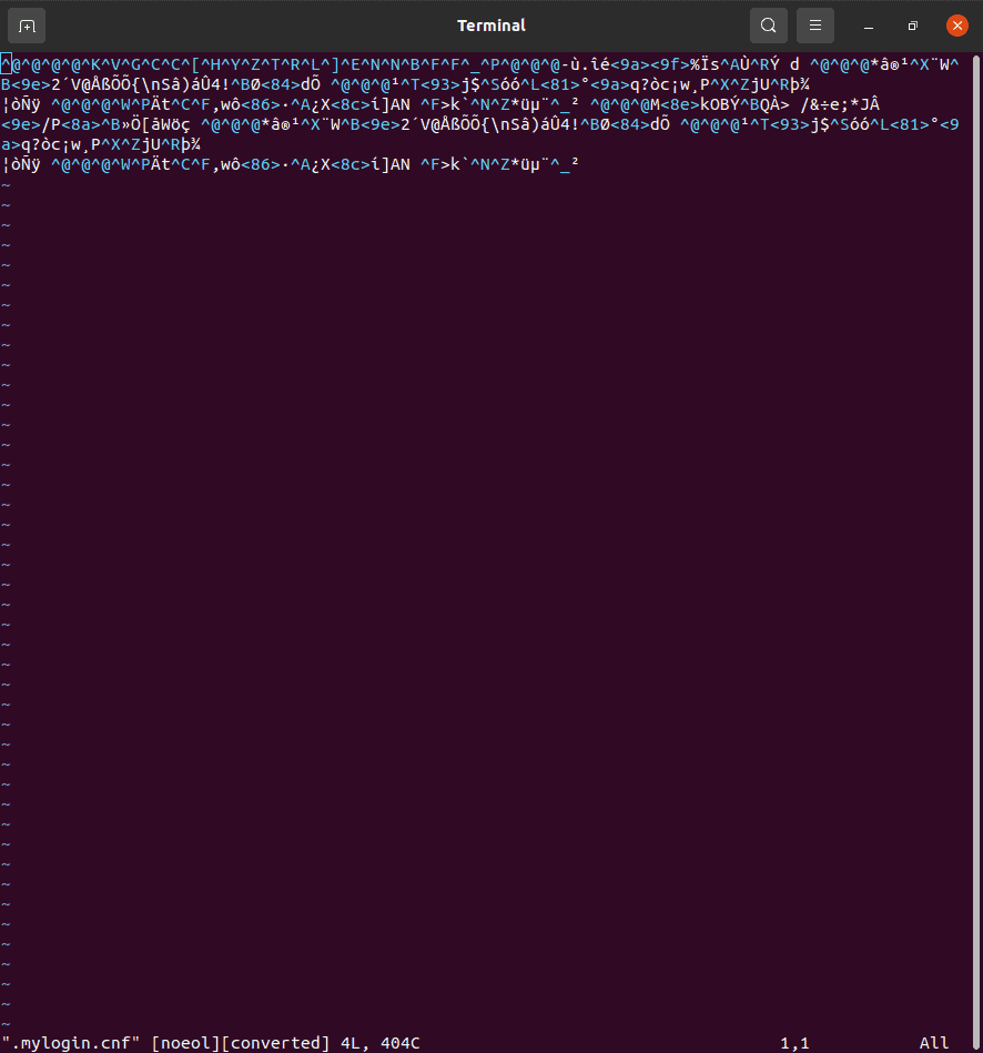 MySQL mysql_config_editor Screenshot