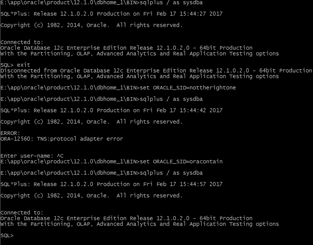 ora 12560 database screenshot