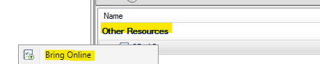 other resources bring online