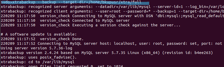 Percona XtraBackup Example Image1