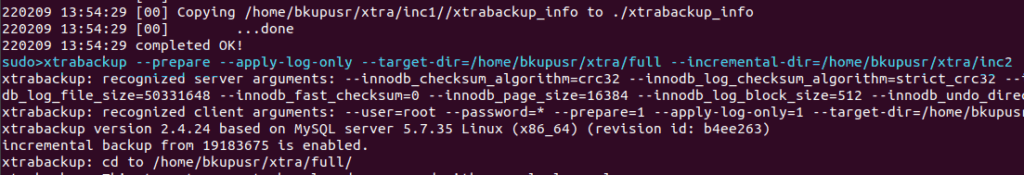 Percona XtraBackup Example Image17
