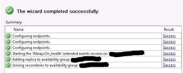 results as success
