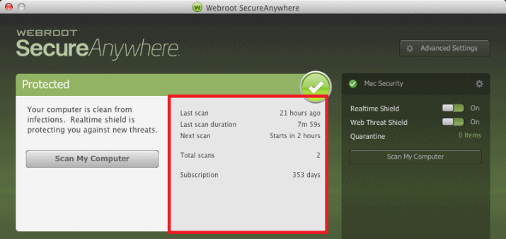 SecureAnywhere GUI