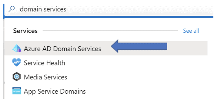 Setting up Azure AD DS_locating AD DS
