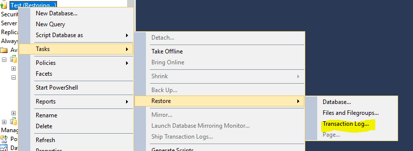 transaction log