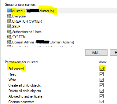 user names full control