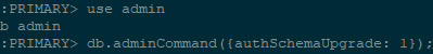 WARNING-This server is using MONGODB-CR admin command